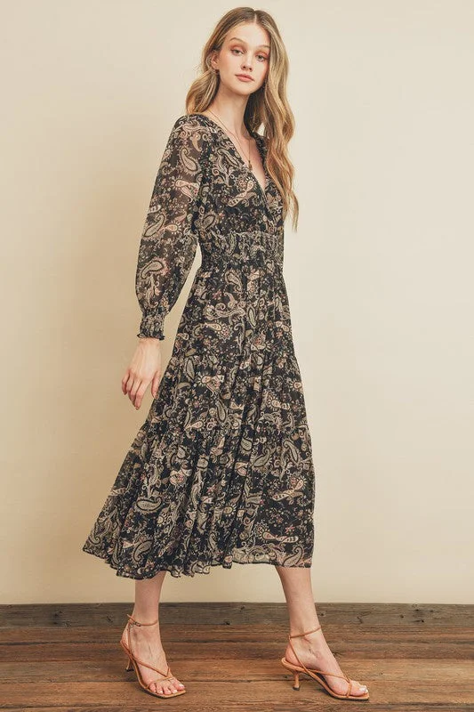 Midi Dresses with Boho Design for Spring-Pippa Paisley Midi