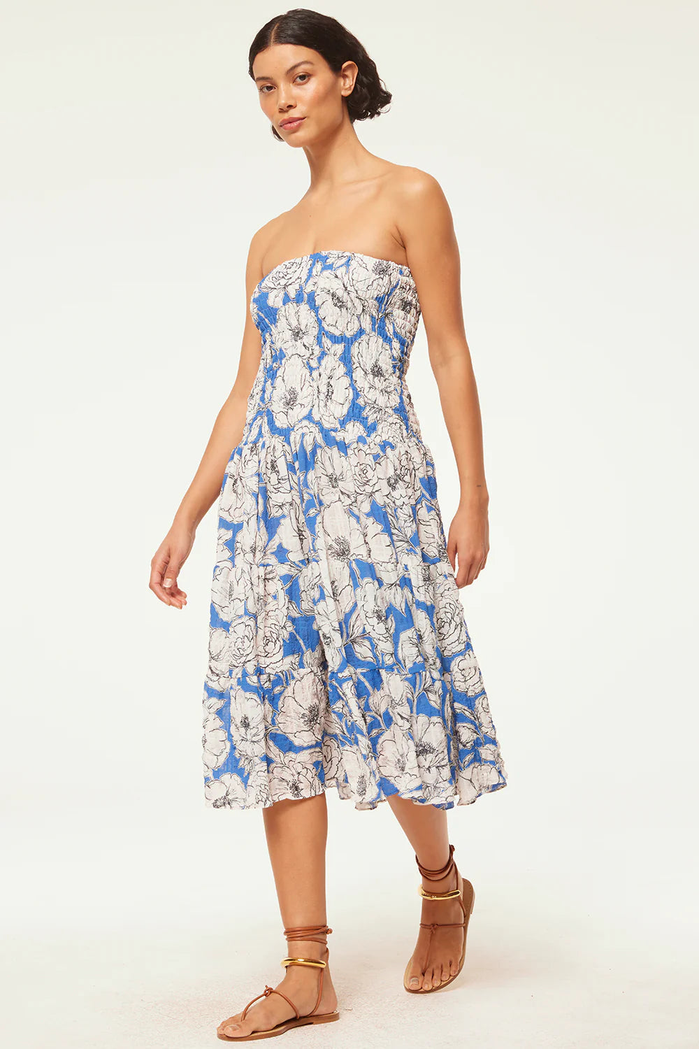 Midi Dresses for Trendy Family Celebrations-Lola Convertible Gardenia Crinkle