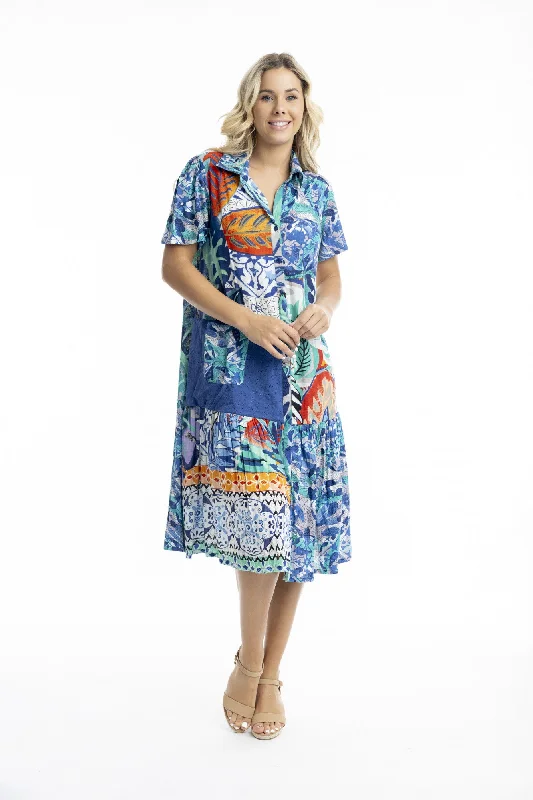 Midi Dresses for Business Events-Cayman Midi Patch Dress