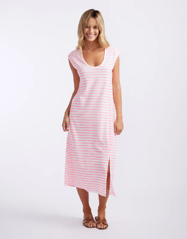 Midi Dresses for Spring and Summer Events-Neon Cali Dress - Neon Pink