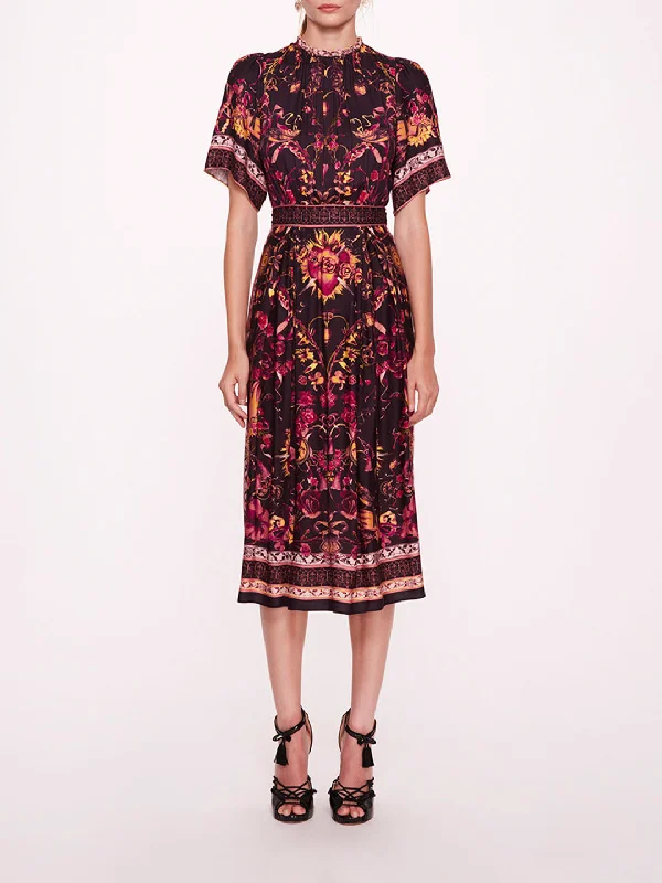 Midi Dresses with Floral Prints-Soma