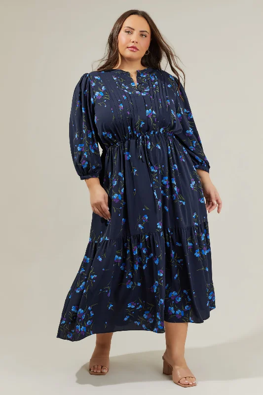 Midi Dresses for Trendy Winter Gatherings-Torun Floral Midi Dress Curve