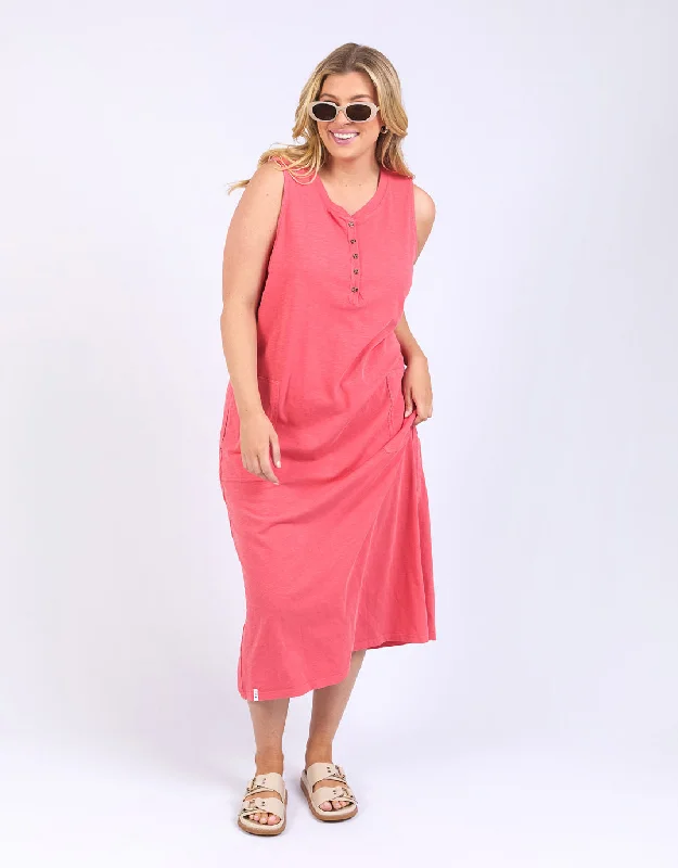 Midi Dresses for Trendy Wedding Gatherings-Elysian Dress - Watermelon Crush