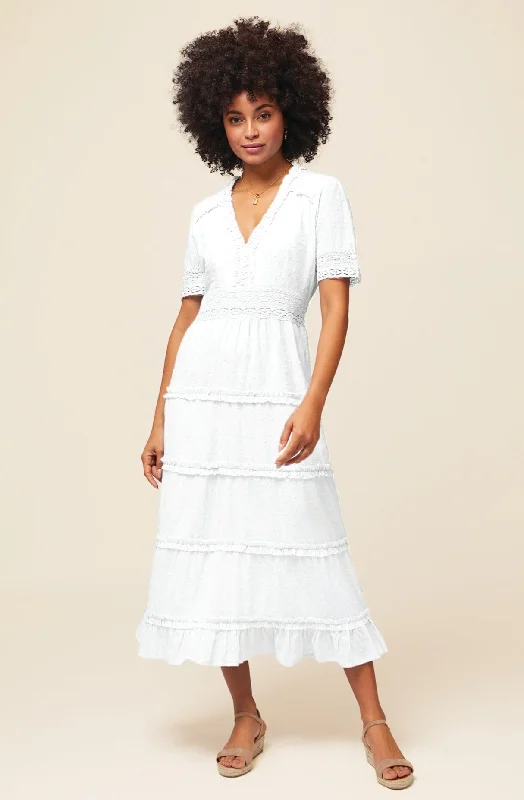 Midi Dresses for Relaxed Office Style-Viola Dress | White