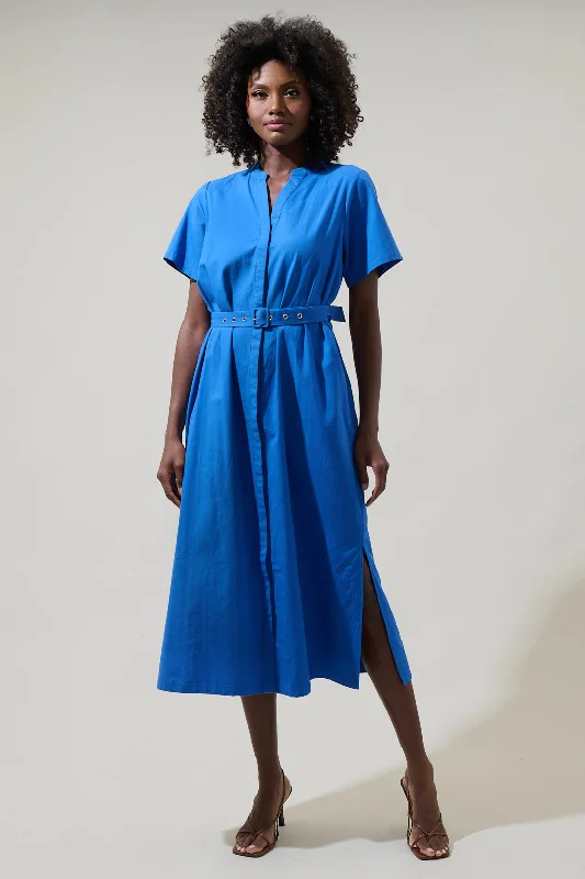 Midi Dresses for Trendy Spring Layering-Amira Button Front Midi Dress