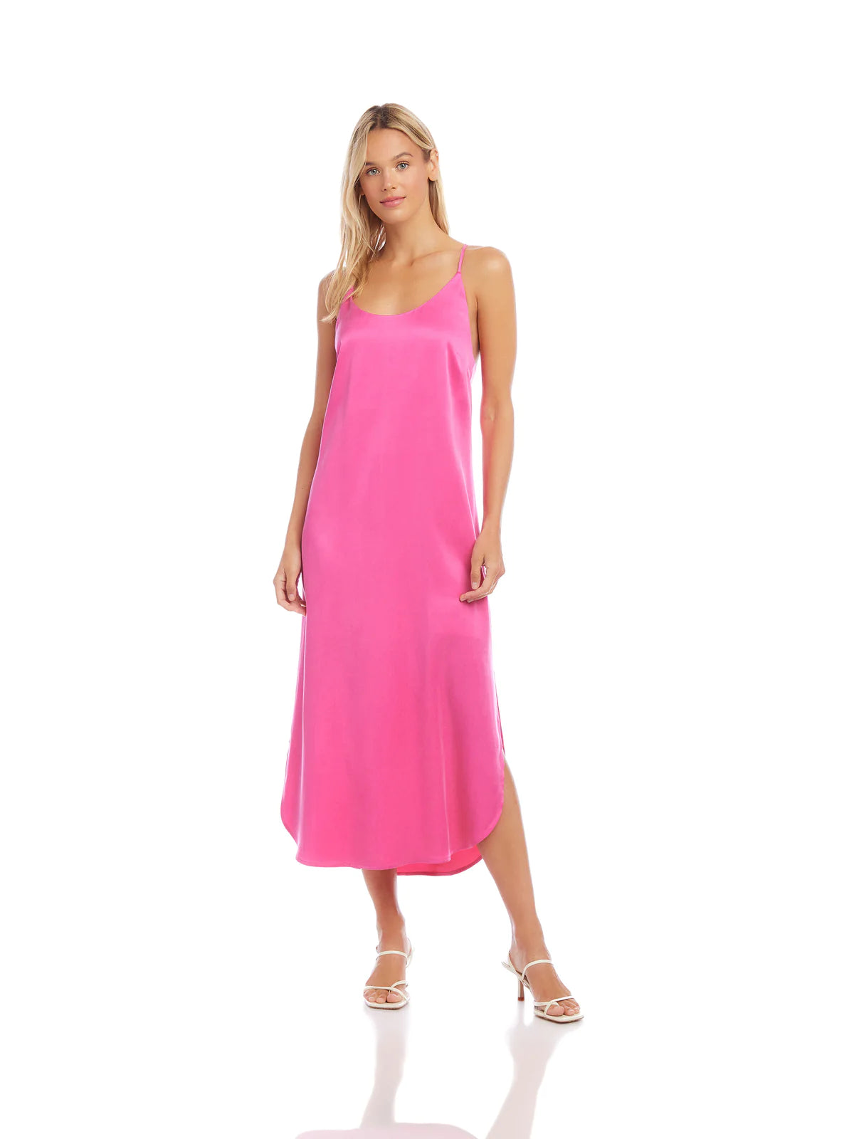 Midi Dresses for Comfortable Day Wear in Winter-Midi Racerback Dress Pink