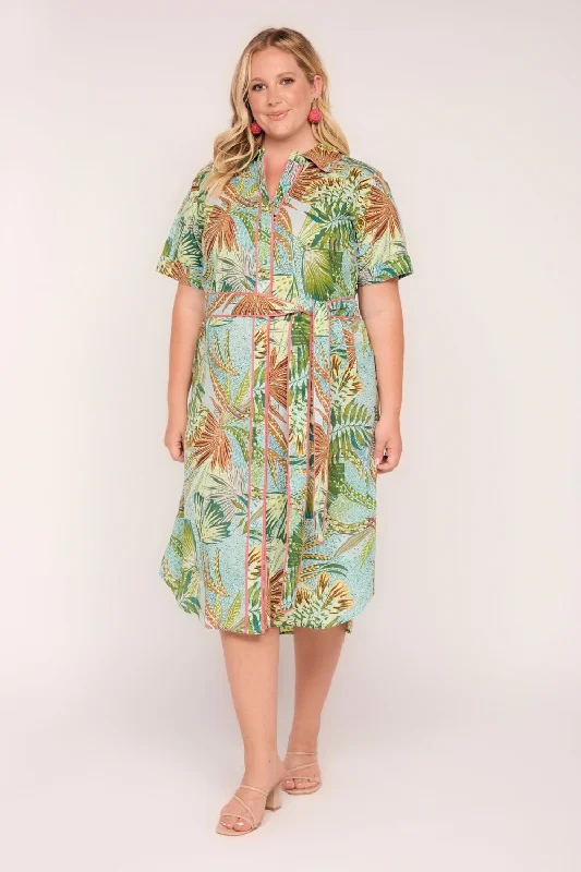 Midi Dresses for Formal Gatherings in Summer-Abbey Shirt Dress in Kokomo