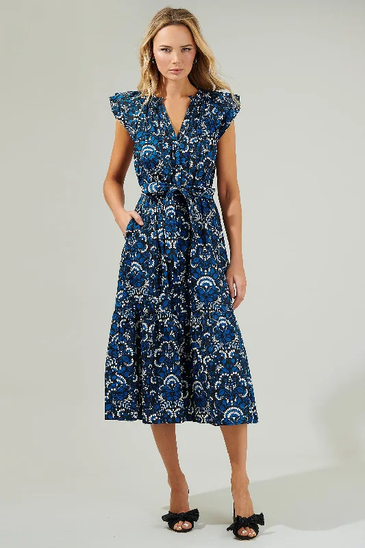 Midi Dresses for Casual Family Gatherings in Fall-Etta Floral Charlotte Button Midi Dress