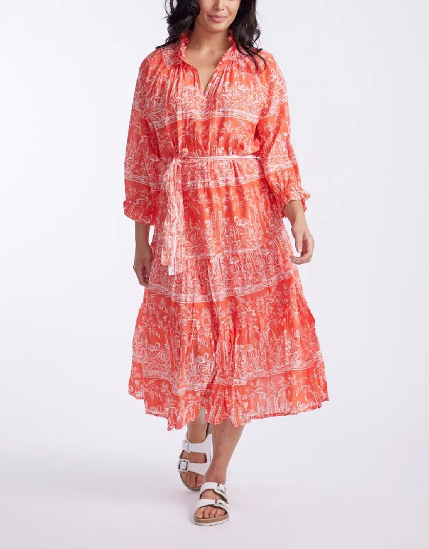 Midi Dresses for Trendy Wedding Looks-Mystic Byron Midi Dress - Orange