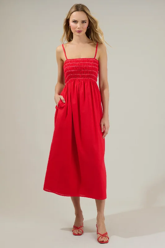 Midi Dresses for Summer Date Nights-Blair Bartlett Smocked Midi Dress