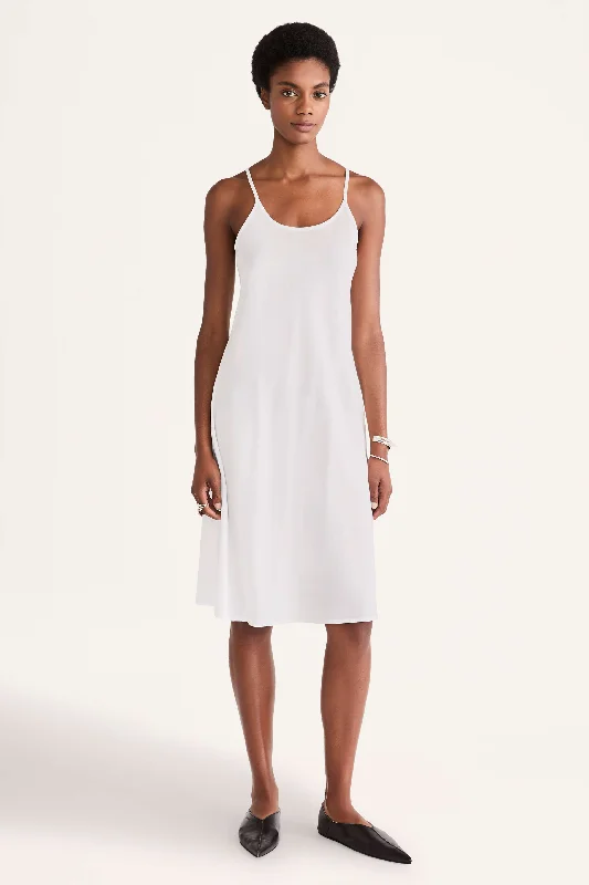 Midi Dresses for Spring Fashion Week-Midi Slip Dress in White