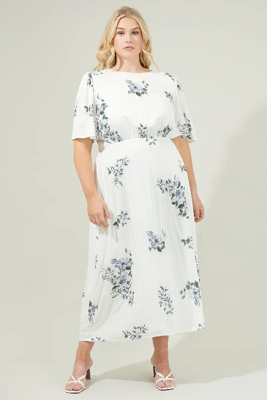 Midi Dresses for Stylish Casual Gatherings-Porto Floral Smocked Midi Dress Curve