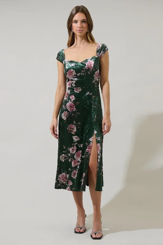 Midi Dresses for Trendy Summer Family Gatherings-Sharon Floral Dixon Convertible Strap Midi Dress