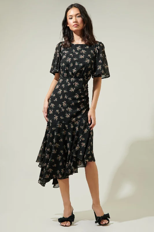 Midi Dresses for Garden Brunches-Kim Balboa Asymmetrical Midi Dress