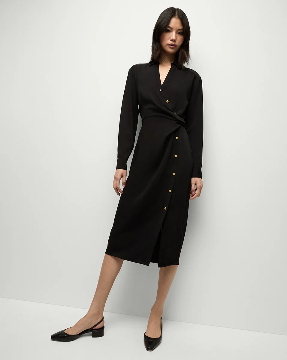 Midi Dresses for Trendy Street Style in Winter-Wright Midi Dress Black