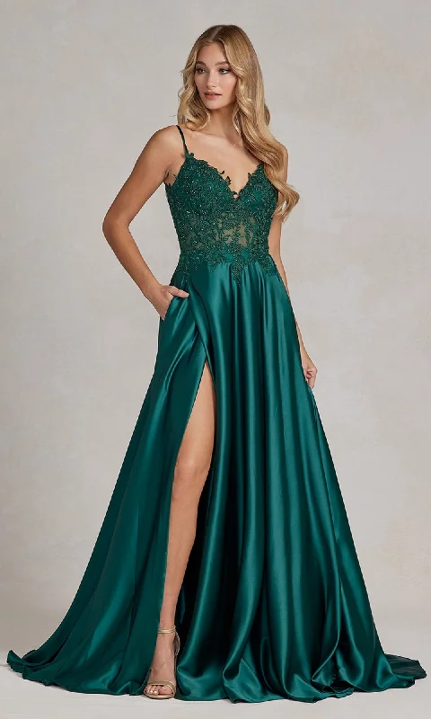 Evening Dress for Exclusive Gala-Long A-Line Prom Dress with Sheer-Lace Bodice