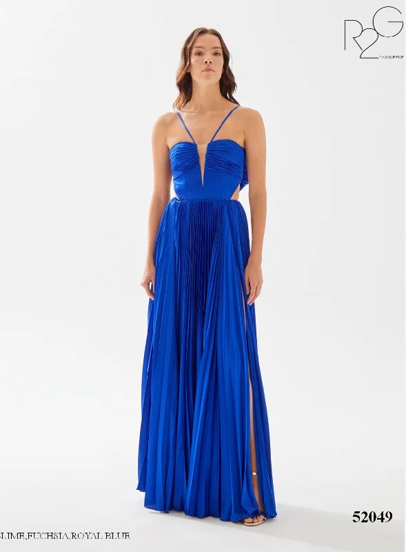 Evening Dress with Pleated Bodice and Crystal-Tarik Ediz (R2G): 52049