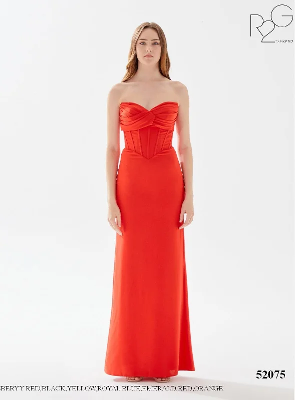 Evening Dress with Crystal Details and Satin-Tarik Ediz (R2G): 52075