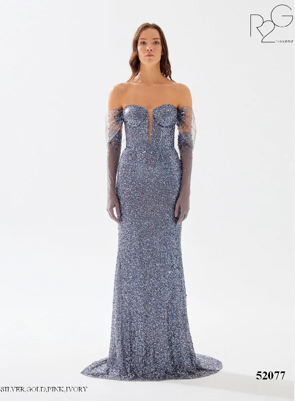 Evening Dress with Crystal Bodice and Lace Skirt-Tarik Ediz (R2G): 52077