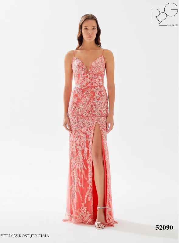 Evening Dress with Crystal Bodice and Silk Skirt-Tarik Ediz (R2G): 52090