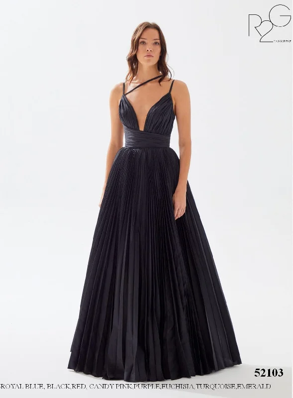 Evening Dress with Satin Bodice and Beaded Skirt-Tarik Ediz (R2G): 52103