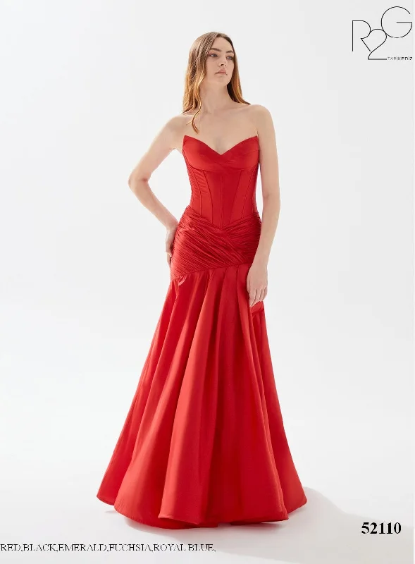 Evening Dress with Crystal and Satin Train-Tarik Ediz (R2G): 52110