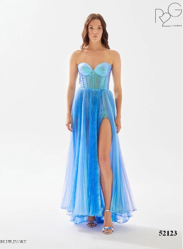 Evening Dress with Silk Bodice and Feather Skirt-Tarik Ediz (R2G): 52123