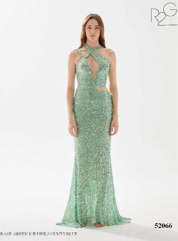 Evening Dress with Crystal Bodice and Satin Skirt-Tarik Ediz (R2G): 52066