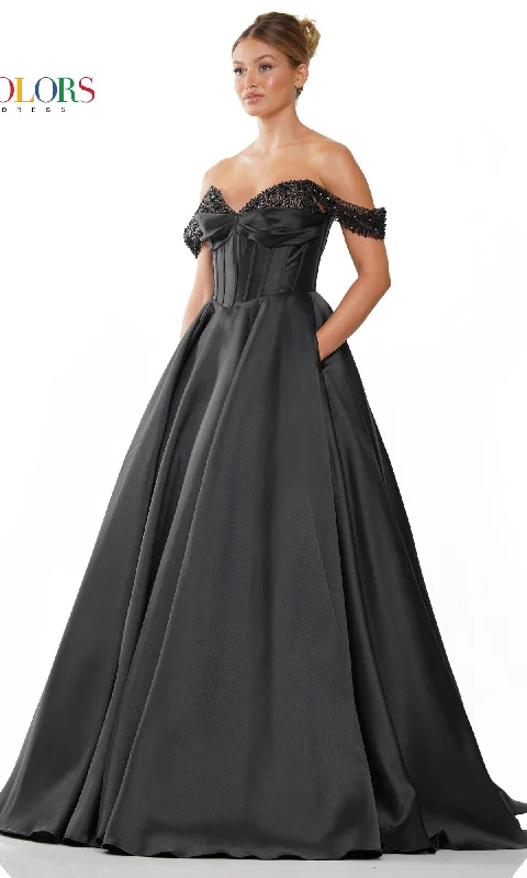 Evening Dress with Lace and Silk Bodice-Colors Dress 3191 Formal Prom Dress