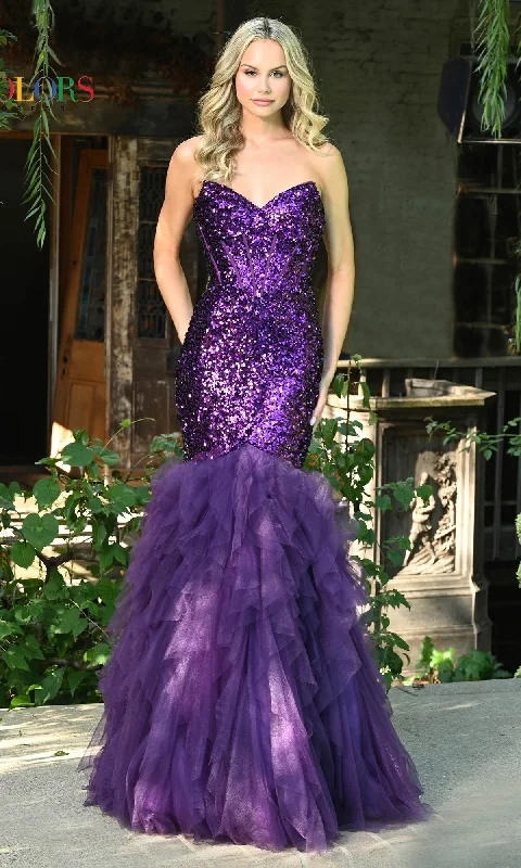 Evening Dress with Satin Bodice and Mesh-Colors Dress 3202 Formal Prom Dress