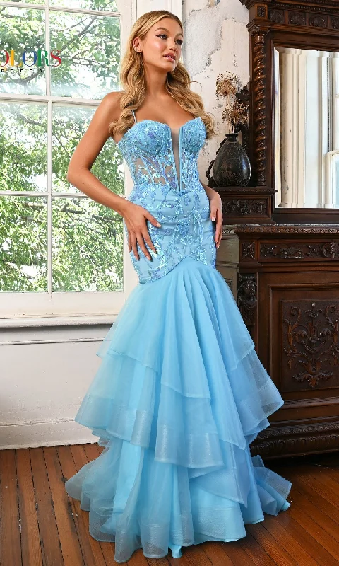 Evening Dress with Satin Skirt and Lace-Colors Dress 3212 Formal Prom Dress