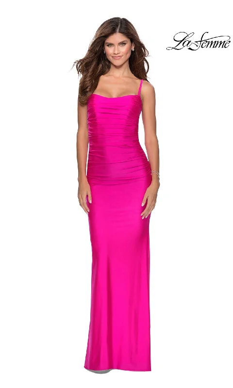 Evening Dress with Satin Ribbon-La Femme 28398 Formal Prom Dress