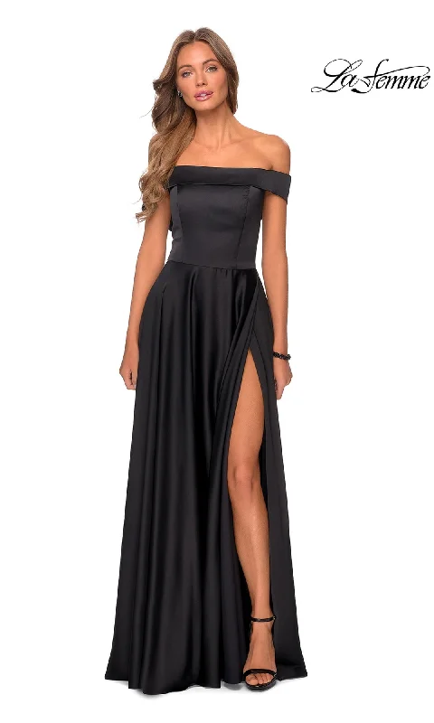 Evening Dress with Cowl Neckline-La Femme 28978 Formal Prom Dress