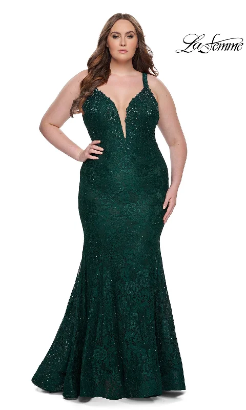 Evening Dress with Crystal Skirt and Bodice-La Femme 29052 Formal Prom Dress