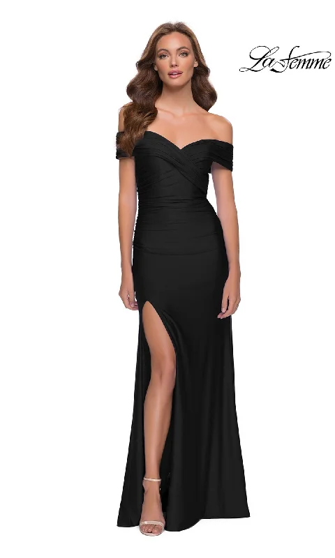 Evening Dress with Satin Bodice and Crystal-La Femme 29781 Formal Prom Dress