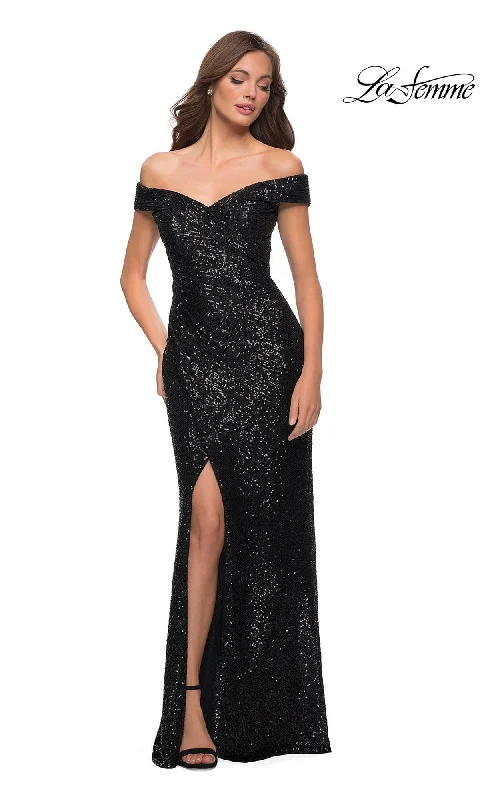 Evening Dress with Silk Bodice and Lace-La Femme 29831 Formal Prom Dress