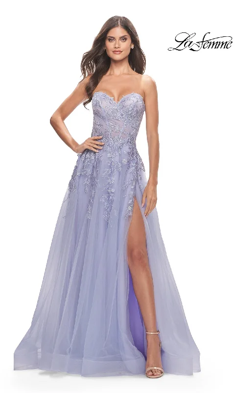 Evening Dress with Lace Bodice and Tulle-La Femme 31363 Formal Prom Dress