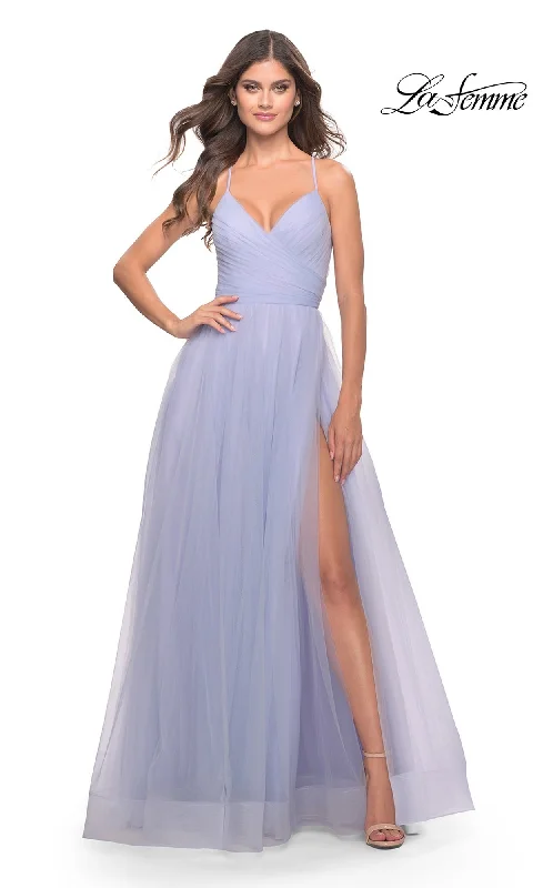 Evening Dress with Silk and Satin Bodice-La Femme 31501 Formal Prom Dress