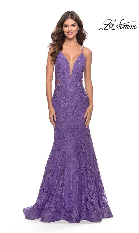 Evening Dress with Satin and Sequin Skirt-La Femme 31512 Formal Prom Dress