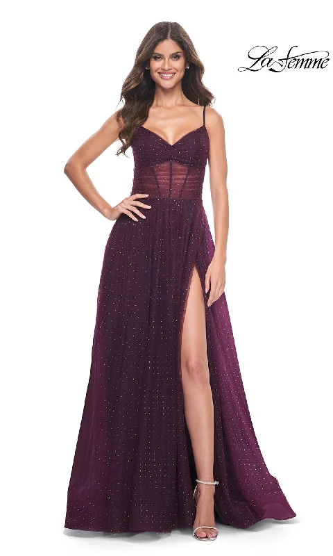 Evening Dress with Beads and Tulle Skirt-La Femme 31970 Formal Prom Dress