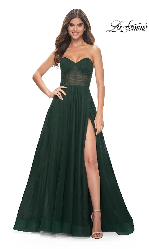 Evening Dress with Satin and Tulle Skirt-La Femme 31971 Formal Prom Dress