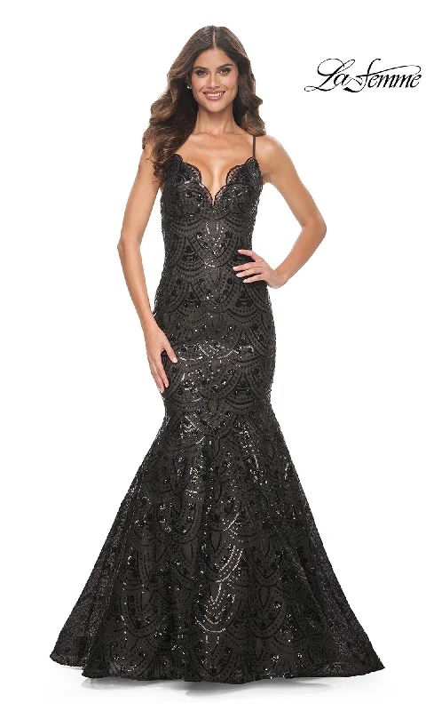 Evening Dress with Crystal Back Design-La Femme 32118 Formal Prom Dress