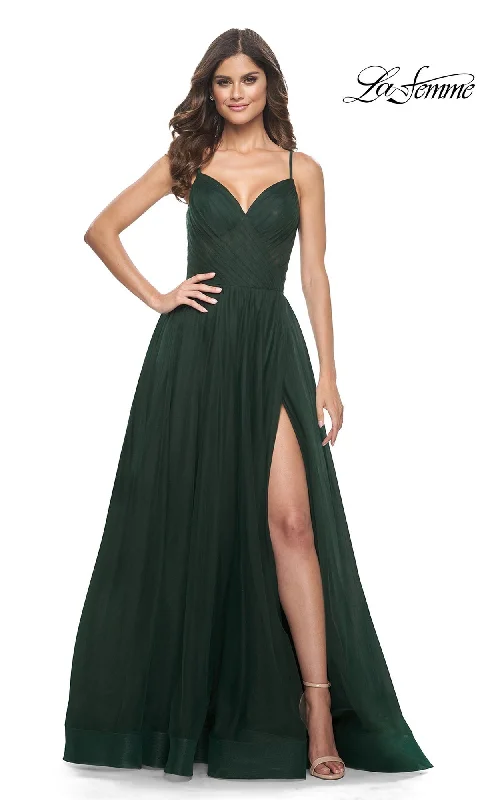 Evening Dress with Silk Pleats-La Femme 32130 Formal Prom Dress