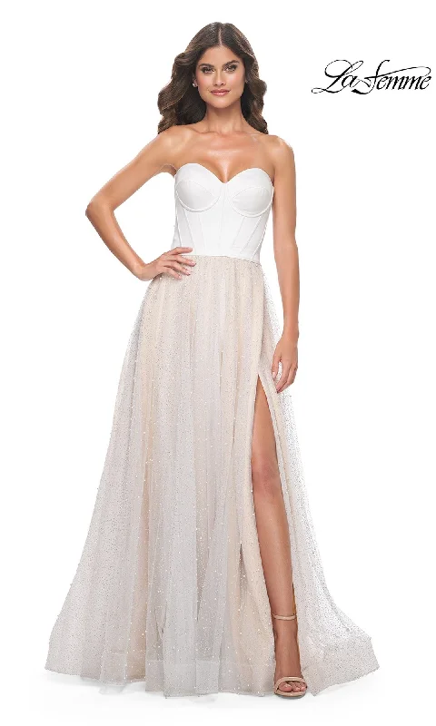 Evening Dress with Beaded Bodice and Skirt-La Femme 32149 Formal Prom Dress