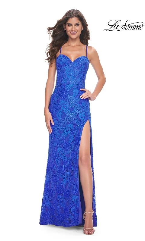 Evening Dress with Beads and Silk Detail-La Femme 32248 Formal Prom Dress