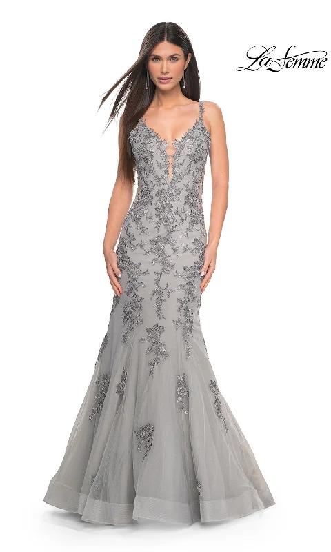 Evening Dress with Embellished Neckline-La Femme 32295 Formal Prom Dress