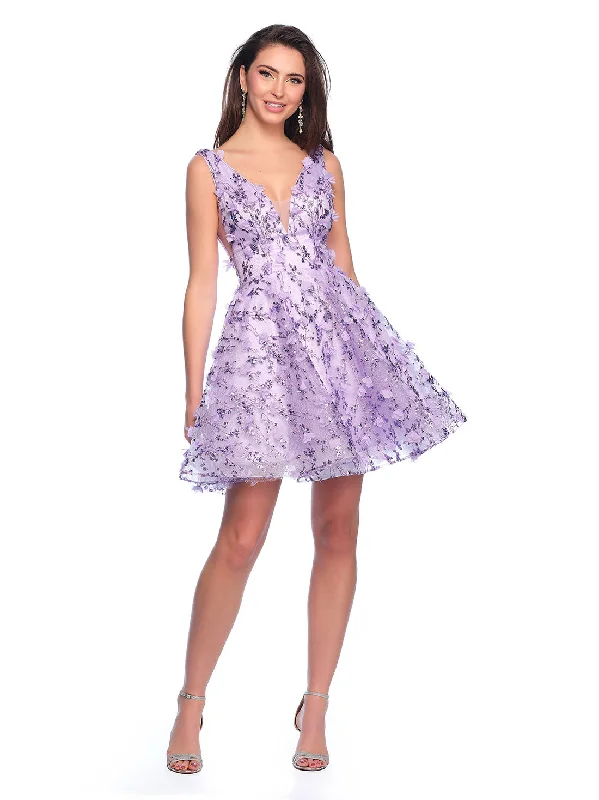 A-Line Satin Long Party Dress-Short Cocktail Dress by Dave and Johnny 11765