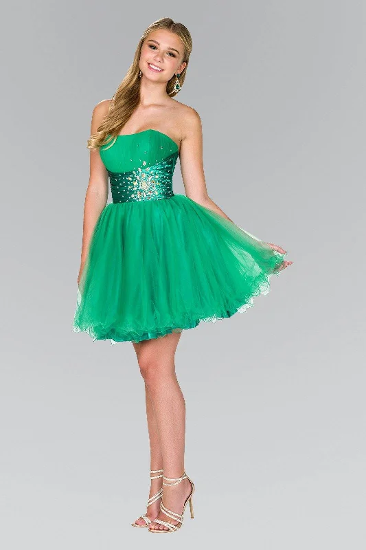 Strapless Sweetheart Tulle Short Dress by Elizabeth K GS1050