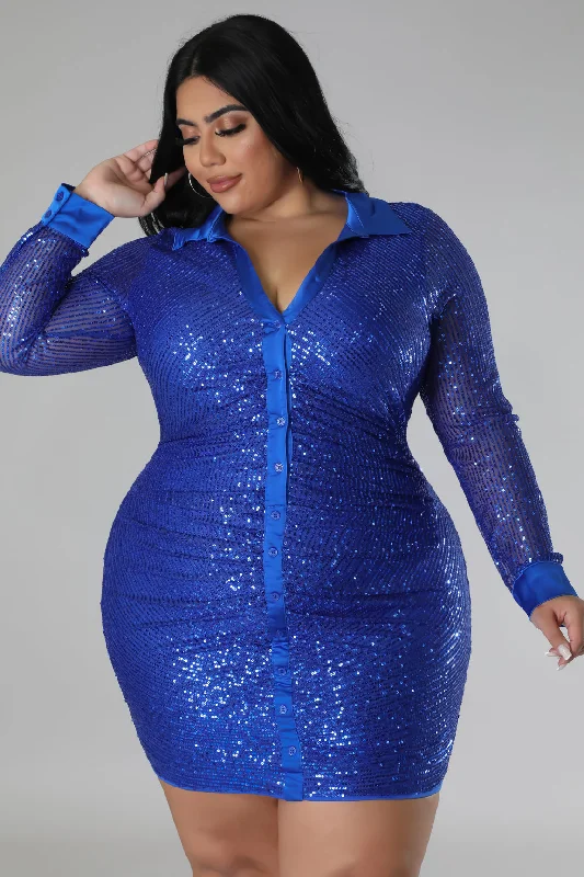 Mini Dresses with gathered waist-Shiniest Baddie Dress