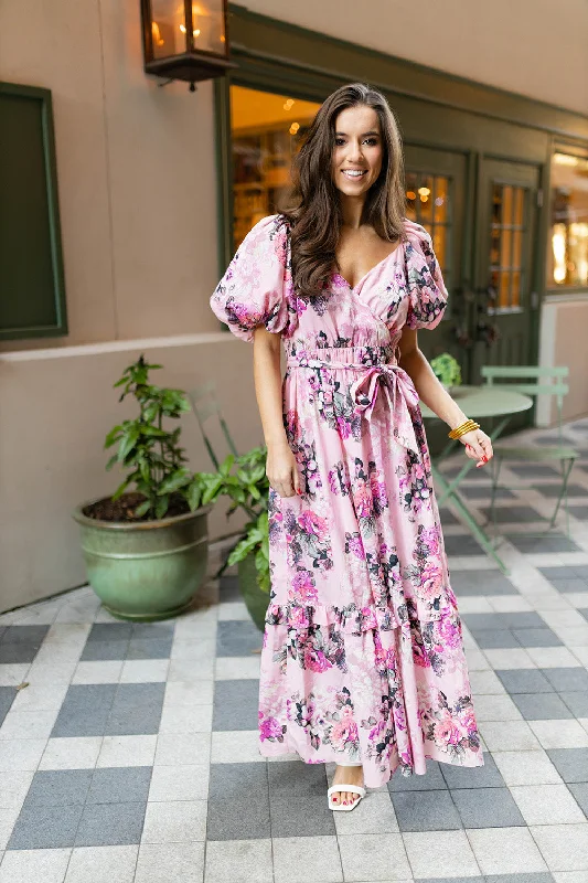 Mini Dresses beach vacation-Sydney Puff Sleeve Maxi Dress - Bashful